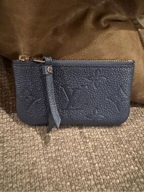 Louis Vuitton Metallic Empreinte Monogram Giant Key Pouch Navy Nacre